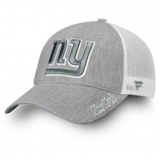Women's New York Giants NFL Pro Line by Fanatics Branded Heathered Gray/White Lux Slate Trucker Adjustable Hat 2998661